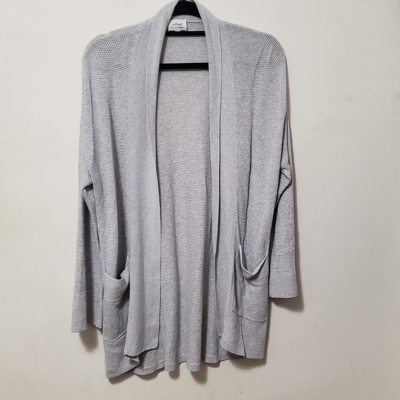 ARITZIA WILFRED COPERNIC GREY SILK AND CASHMERE CARDIGAN - Picture 3 of 9